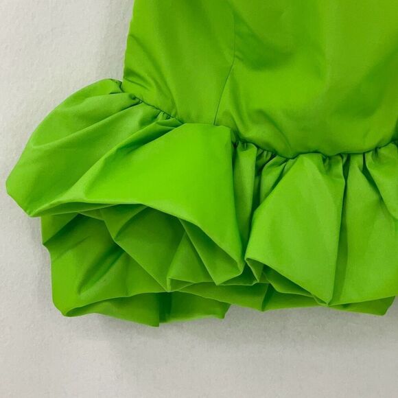 NWT Zara Neon Green Limited Edition Strapless Voluminous Peplum Top Medium - Picture 7 of 12